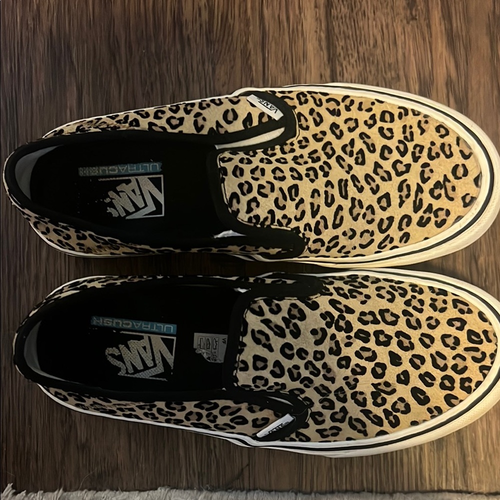 Vans Leopard Print Slip-On Sneakers
